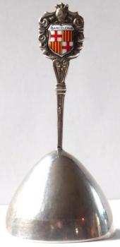 Silver bell with the emblem of the city of Barcelo